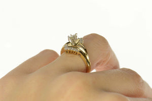 14K 0.55 Ctw Marquise Diamond Bypass Engagement Ring Size 7 Yellow Gold