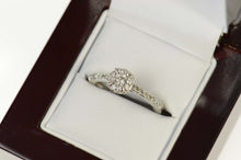 Load image into Gallery viewer, 10K Ctw Diamond Halo Classic Engagement Ring Size 6.75 White Gold