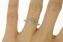 Load image into Gallery viewer, 10K Ctw Diamond Halo Classic Engagement Ring Size 6.75 White Gold