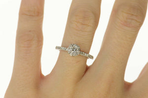 10K Ctw Diamond Halo Classic Engagement Ring Size 6.75 White Gold