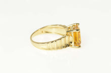 Load image into Gallery viewer, 14K Emerald Citrine Solitaire Retro Statement Ring Size 6.75 Yellow Gold
