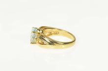 Load image into Gallery viewer, 14K Oval Blue Topaz Diamond Accent Statement Ring Size 4.75 Yellow Gold