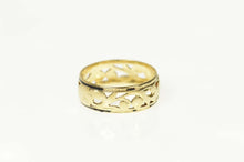 Load image into Gallery viewer, 14K Ornate Scrollwork 6.1mm Wedding Band Ring Size 5 Yellow Gold