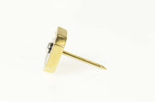 Load image into Gallery viewer, 14K Squared Diamond Black Onyx Lapel Pin/Brooch Yellow Gold