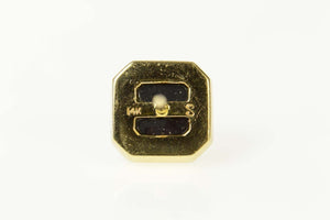 14K Squared Diamond Black Onyx Lapel Pin/Brooch Yellow Gold