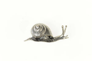 Sterling Silver 3D Ornate Detailed Snail Shell Animal Figurine