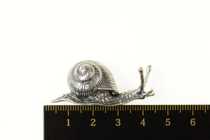 Sterling Silver 3D Ornate Detailed Snail Shell Animal Figurine