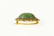 Load image into Gallery viewer, 14K Ornate Retro Wreath Turquoise Cabochon Pin/Brooch Yellow Gold