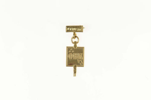 10K Phi Beta Kappa New Hampshire Etched Greek Pin/Brooch Yellow Gold