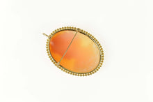 Load image into Gallery viewer, 14K Ornate Carved Shell Lady Cameo Statement Pendant/Pin Yellow Gold