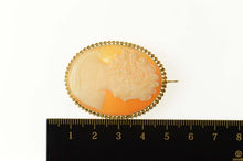 Load image into Gallery viewer, 14K Ornate Carved Shell Lady Cameo Statement Pendant/Pin Yellow Gold