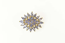 Load image into Gallery viewer, 14K Tanzanite Marquise Round Cluster Statement Pendant Yellow Gold