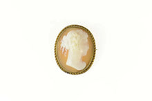 Load image into Gallery viewer, Gold Filled Ornate Victorian Lady Carved Shell Cameo Pin/Brooch