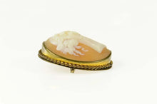 Load image into Gallery viewer, Gold Filled Ornate Victorian Lady Carved Shell Cameo Pin/Brooch