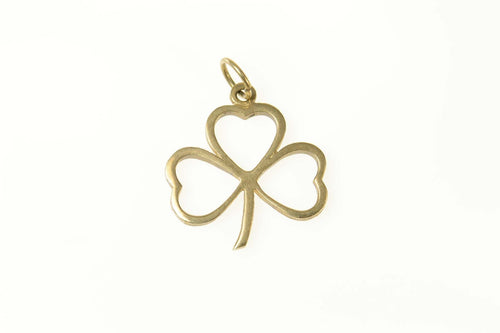 9K Shamrock Lucky Clover Good Luck Charm/Pendant Yellow Gold