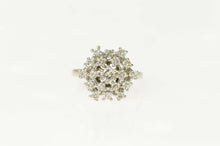 Load image into Gallery viewer, 14K 1.25 Ctw Diamond Cluster Retro Cocktail Ring Size 7 White Gold