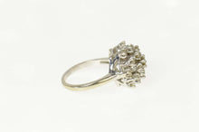 Load image into Gallery viewer, 14K 1.25 Ctw Diamond Cluster Retro Cocktail Ring Size 7 White Gold