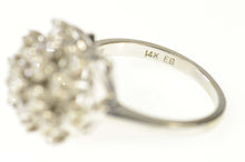 Load image into Gallery viewer, 14K 1.25 Ctw Diamond Cluster Retro Cocktail Ring Size 7 White Gold