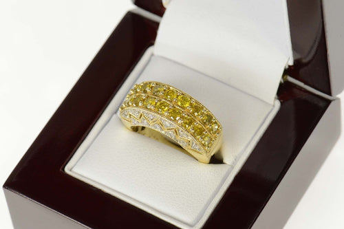 14K 2.53 Ctw Yellow & White Diamond Zig Zag Band Ring Size 6 Yellow Gold