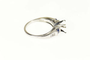 14K Sapphire 2.00 Ct Princess Engagement Setting Ring Size 6.5 White Gold