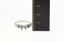 Load image into Gallery viewer, 14K Sapphire 2.00 Ct Princess Engagement Setting Ring Size 6.5 White Gold