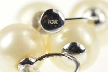 Load image into Gallery viewer, 10K Retro 11.2mmm Two Pearl Screw Back Classic Earrings White Gold