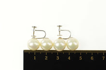 Load image into Gallery viewer, 10K Retro 11.2mmm Two Pearl Screw Back Classic Earrings White Gold