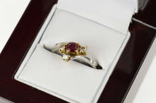 Load image into Gallery viewer, 14K 0.68 Ctw Ruby Diamond Bypass Engagement Ring Size 6.75 White Gold