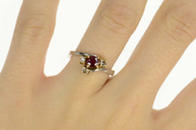 Load image into Gallery viewer, 14K 0.68 Ctw Ruby Diamond Bypass Engagement Ring Size 6.75 White Gold