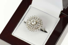 Load image into Gallery viewer, 14K 1.60 Ctw Diamond Ballerina Halo Engagement Ring Size 7 White Gold