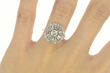 Load image into Gallery viewer, 14K 1.60 Ctw Diamond Ballerina Halo Engagement Ring Size 7 White Gold