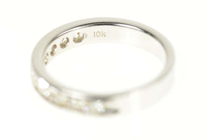 10K 1.00 Ctw Classic Diamond Wedding Band Ring Size 6.5 White Gold