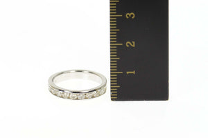 10K 1.00 Ctw Classic Diamond Wedding Band Ring Size 6.5 White Gold