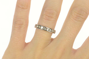 10K 1.00 Ctw Classic Diamond Wedding Band Ring Size 6.5 White Gold