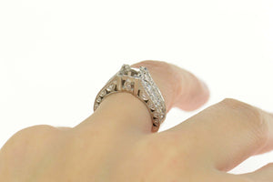 Platinum 1.37 Ctw Princess Diamond Engagement Setting Ring Size 6