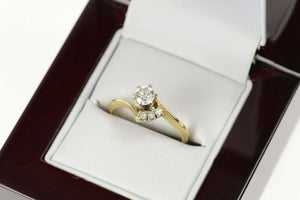 14K 0.43 Ctw Diamond Bypass Engagement Ring Size 6.25 Yellow Gold