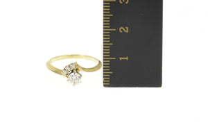 14K 0.43 Ctw Diamond Bypass Engagement Ring Size 6.25 Yellow Gold