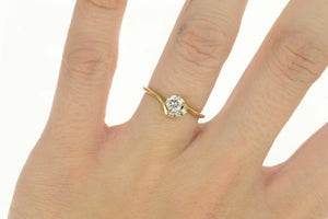 14K 0.43 Ctw Diamond Bypass Engagement Ring Size 6.25 Yellow Gold