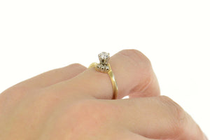 14K 0.43 Ctw Diamond Bypass Engagement Ring Size 6.25 Yellow Gold