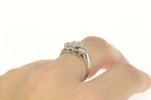 Load image into Gallery viewer, 14K 0.70 Ctw Flower Cluster Diamond Engagement Ring Size 7.5 White Gold