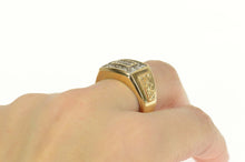 Load image into Gallery viewer, 14K 1.30 Ctw Diamond Squared Men&#39;s Statement Ring Size 10.5 Yellow Gold