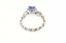 Load image into Gallery viewer, Platinum Heart Tanzanite Diamond Accent Engagement Ring Size 5