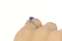 Load image into Gallery viewer, Platinum Heart Tanzanite Diamond Accent Engagement Ring Size 5