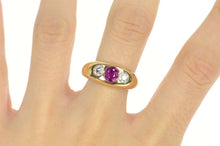 Load image into Gallery viewer, 14K 1.79 Ctw Victorian Ruby Diamond Engagement Ring Size 9.75 Yellow Gold