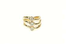 Load image into Gallery viewer, 14K 0.67 Ctw Retro Tiered Diamond Engagement Ring Size 5.5 Yellow Gold