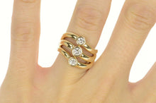 Load image into Gallery viewer, 14K 0.67 Ctw Retro Tiered Diamond Engagement Ring Size 5.5 Yellow Gold