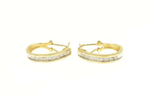 Load image into Gallery viewer, 14K 1.28 Ctw Oval Diamond French Clip Hoop Earrings Yellow Gold