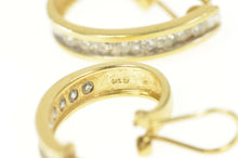 Load image into Gallery viewer, 14K 1.28 Ctw Oval Diamond French Clip Hoop Earrings Yellow Gold