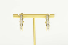 Load image into Gallery viewer, 14K 1.28 Ctw Oval Diamond French Clip Hoop Earrings Yellow Gold