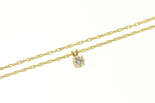 14K 0.56 Ct Round Diamond Solitaire Chain Necklace 19.25